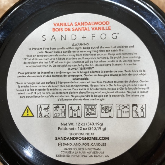 NWOT.  Sand + Fog, 12oz., jar candle. - Picture 7 of 11